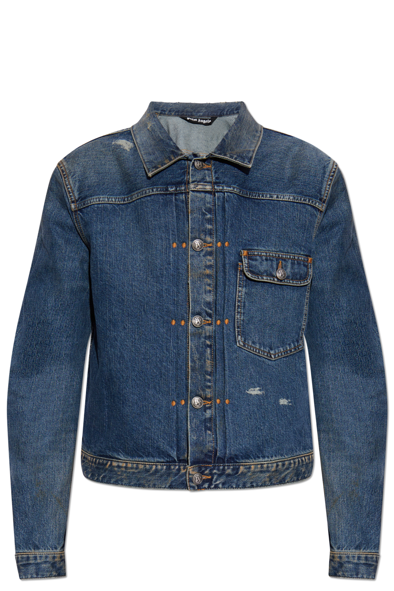 Palm Angels Denim jacket with vintage effect | Men's Palm Angels Denim jacket with vintage effect | Men's